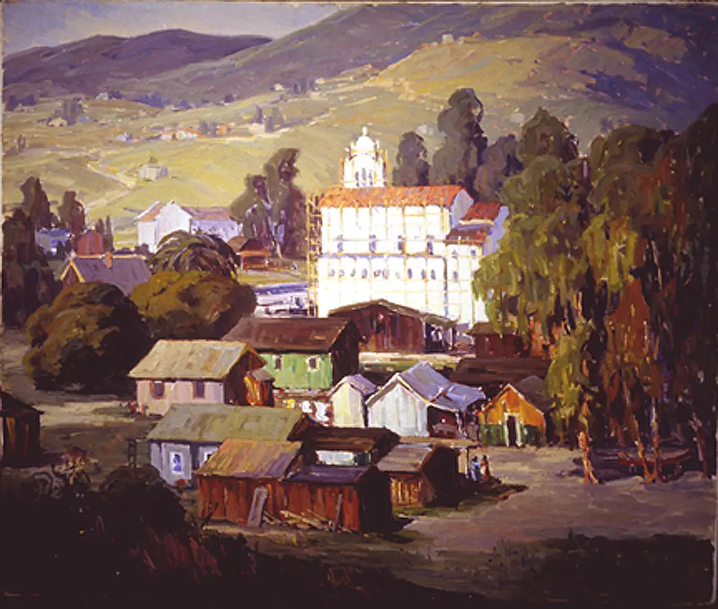Brandriff painting of the newly constructed Laguna Presbyterian Church-1926